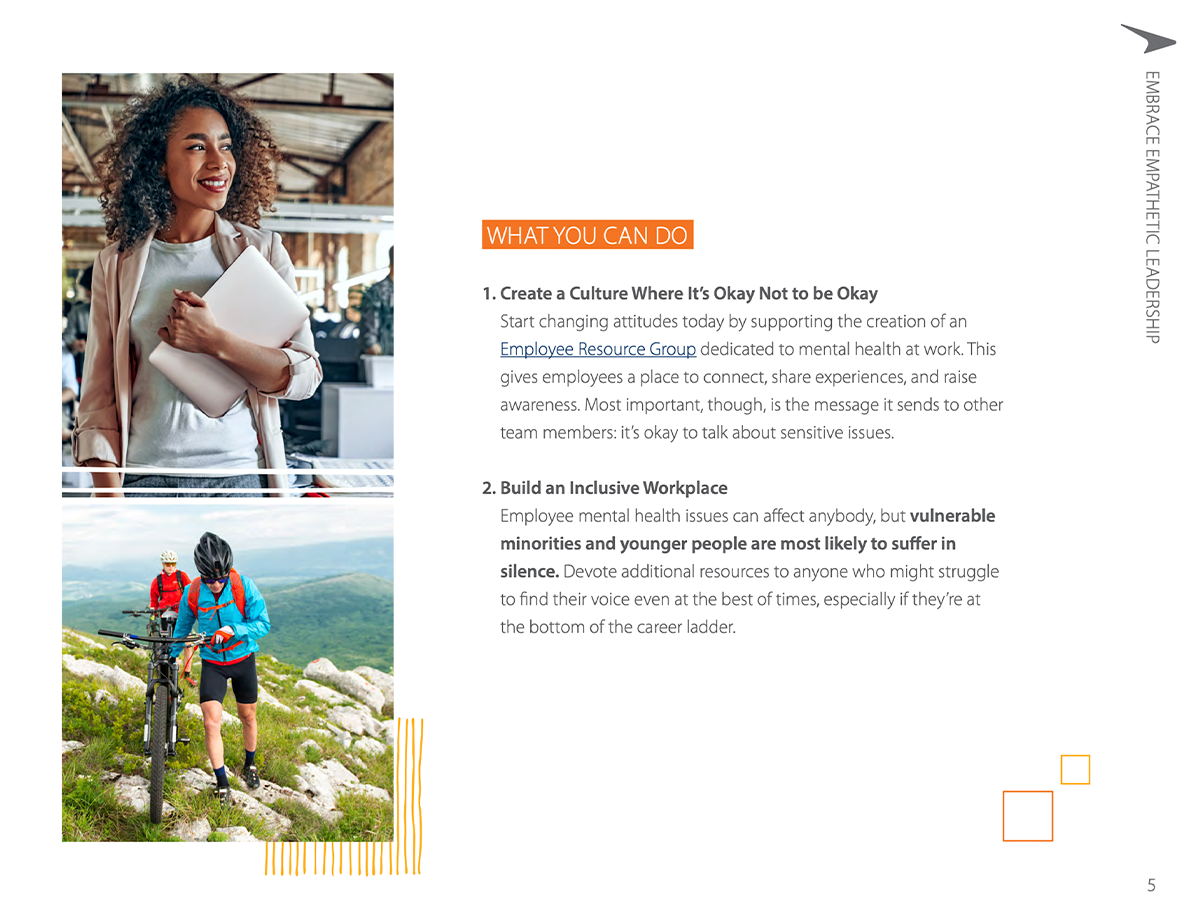 page explaining how HR can prmote mental health at work