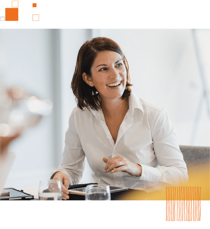 Woman at desk on tablet