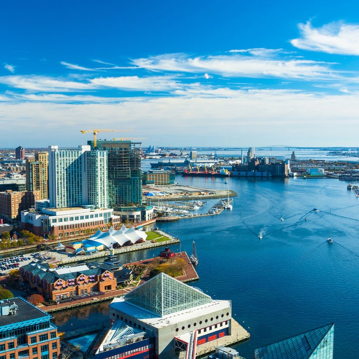 Baltimore harbor and skyline