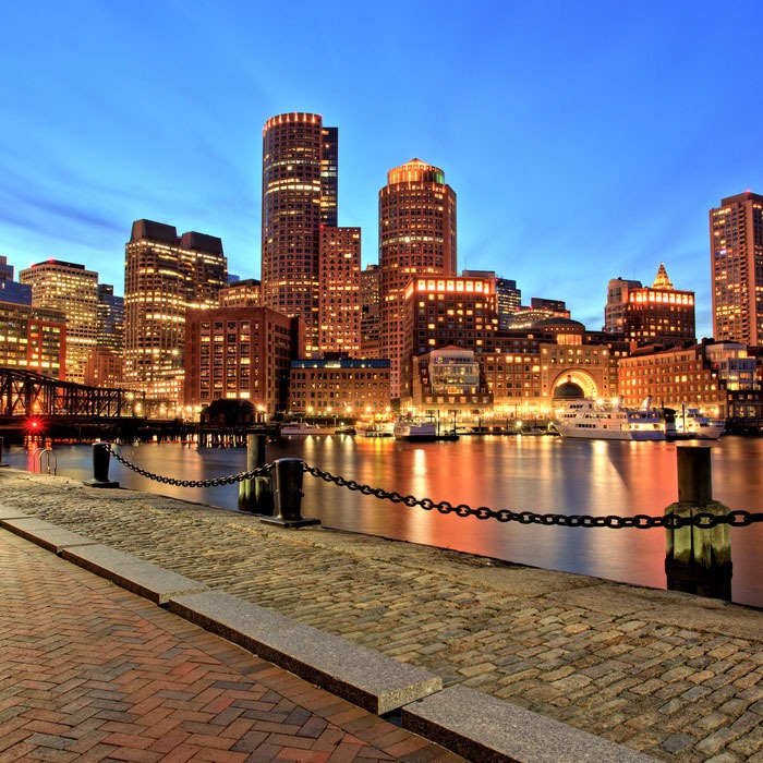 Boston harbor and skyline