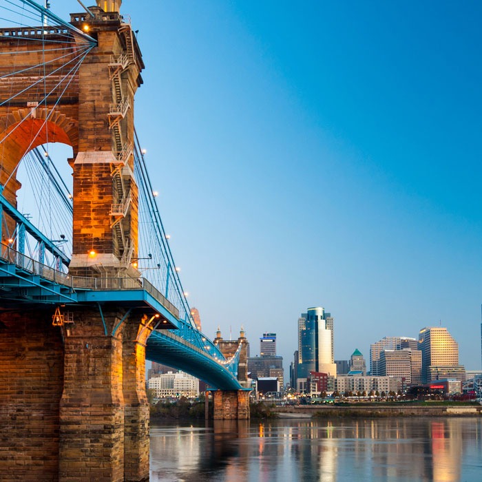 Cincinnati bridge and skyline