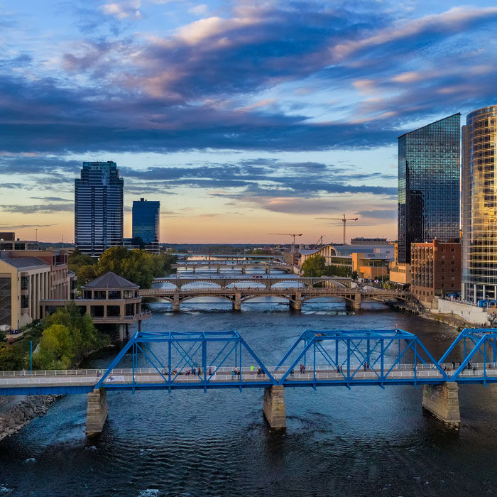 Bridges and skyline in Grand Rapids