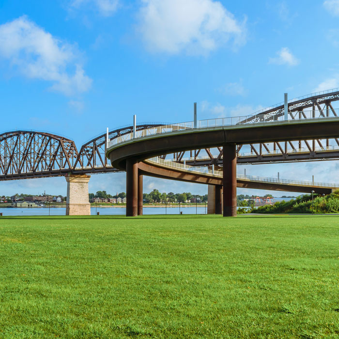 Bridges over river in Louisville