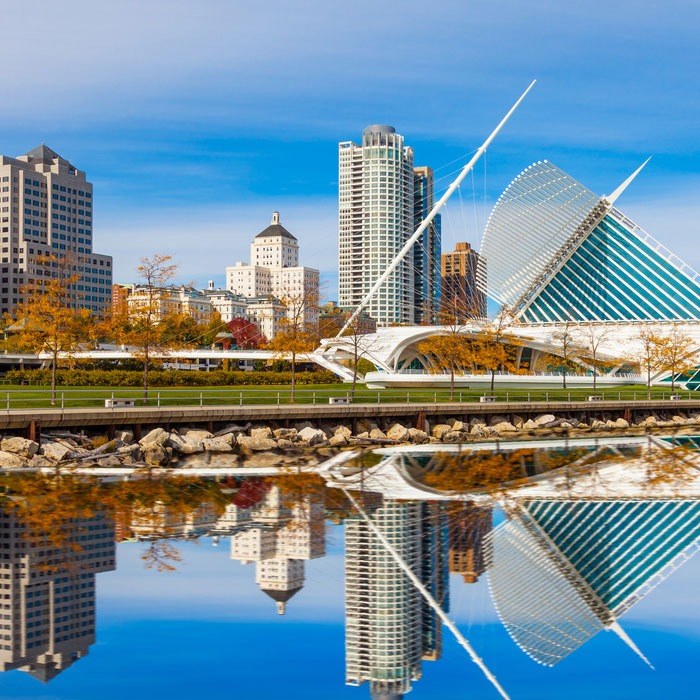 Milwaukee skyline and waterfront