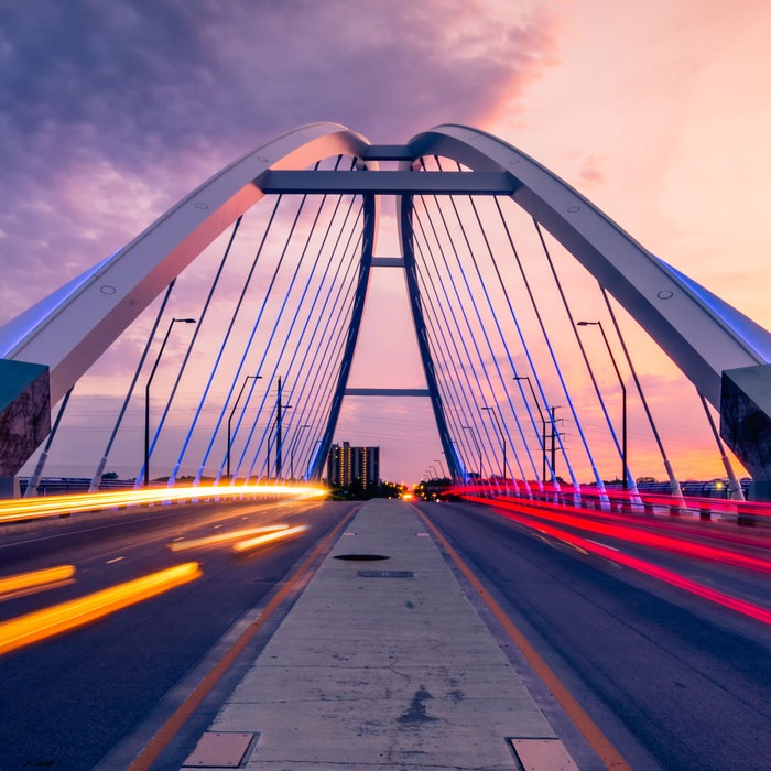 Bridge and sunset in Minneapolis