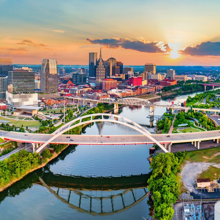 Nashville skyline and river