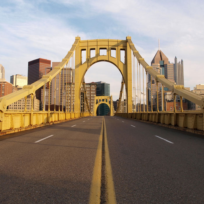 Pittsburgh bridge and skyline