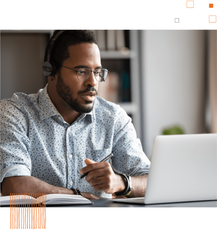 Man working on laptop