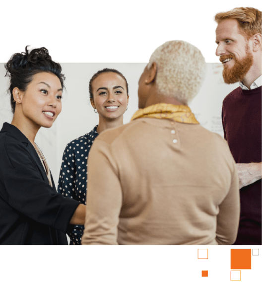 Group of coworkers talking