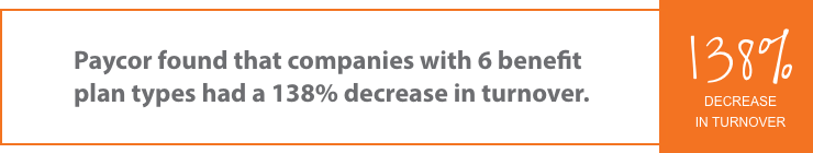 statistic on decreasing turnover with benefits