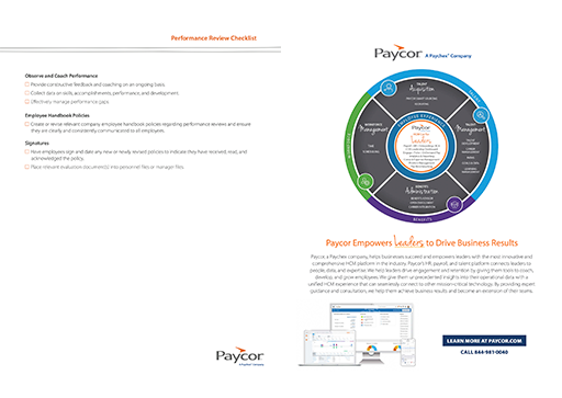 pages of the paycor performance review checklist
