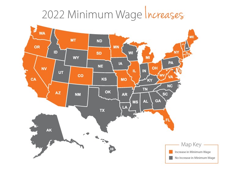 2022 Minimum Wage Increases by State