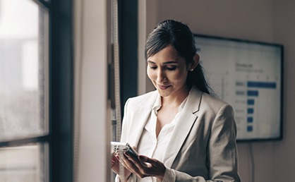 person working on phone