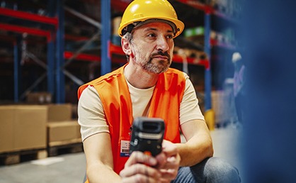 Guy in hard hat and safety vest