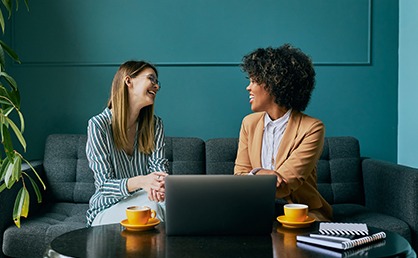 two women meeting