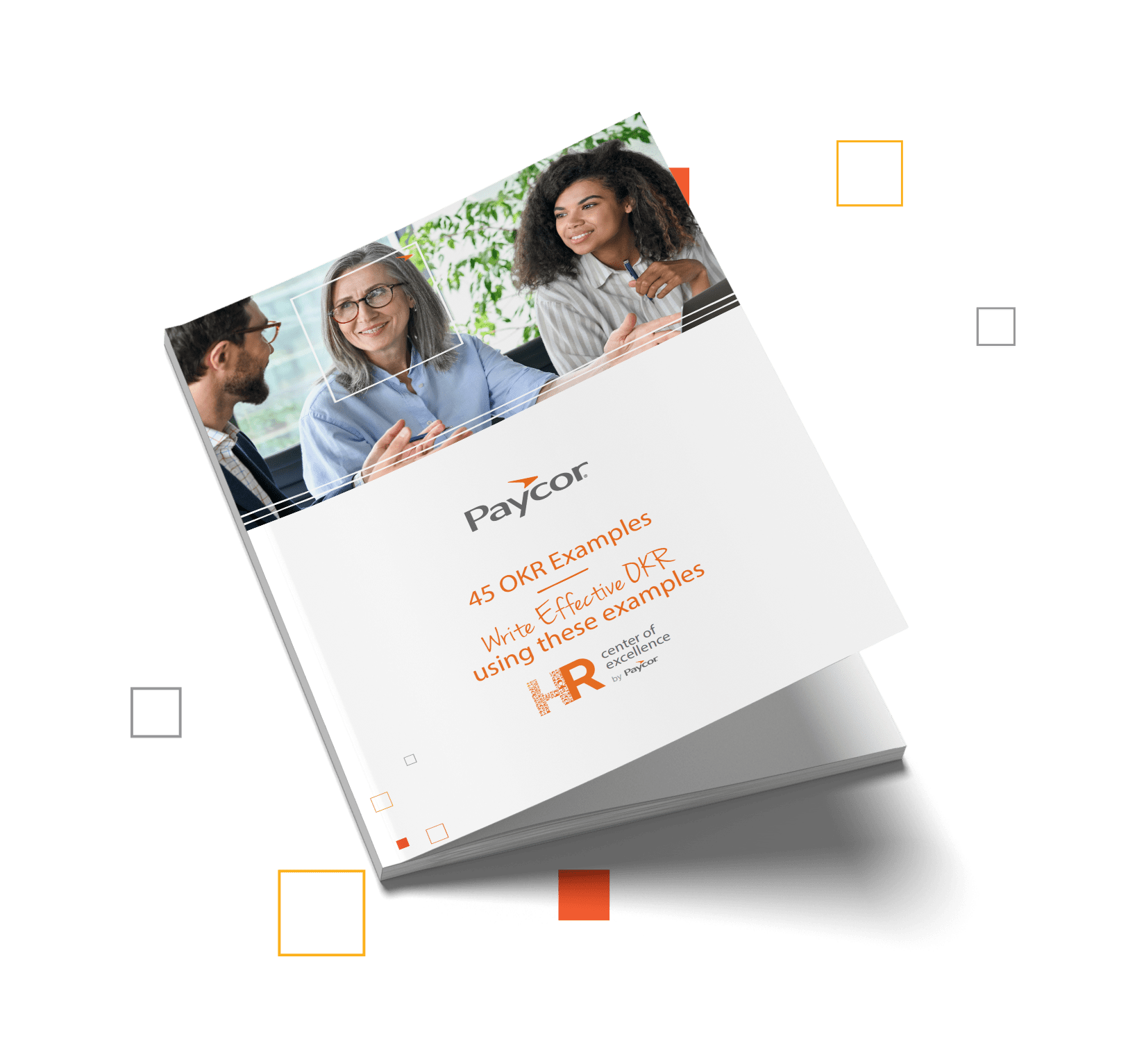 Cover page of 45 OKR Examples Guide from Paycor