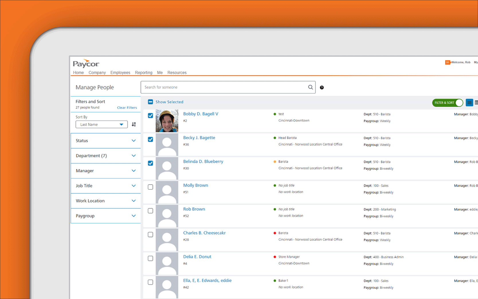 Paycor Go Paperless Dashboard Screenshot