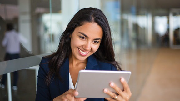 lady working on a tablet