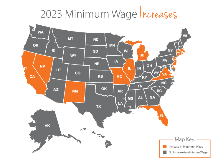 Top 10 minimum wage by state 2022 2022