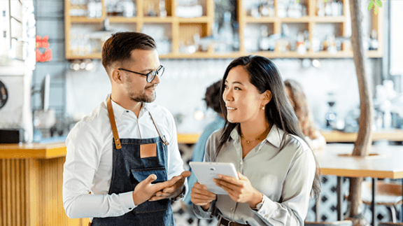 restaurant employees working together