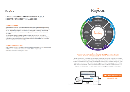 sample workers compensation handbook