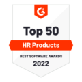 G2 Top 50 HR Products Best Software 2022 Badge