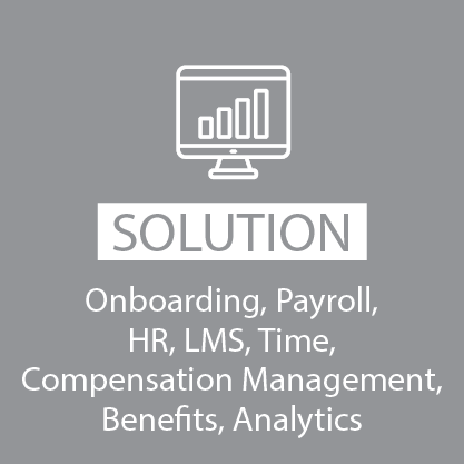 Paycor solutions used by LaRosa's: Onboarding, Payroll, HR, LMS, Time, Compensation Management, Benefits, Analytics