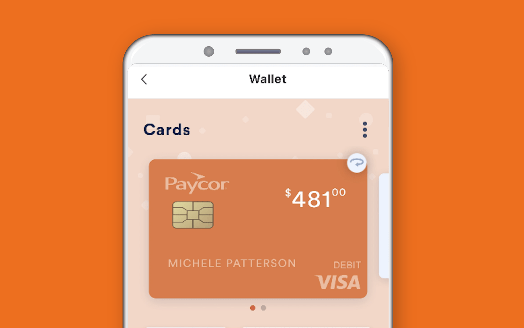 Visa Card paycor mobile app screenshot