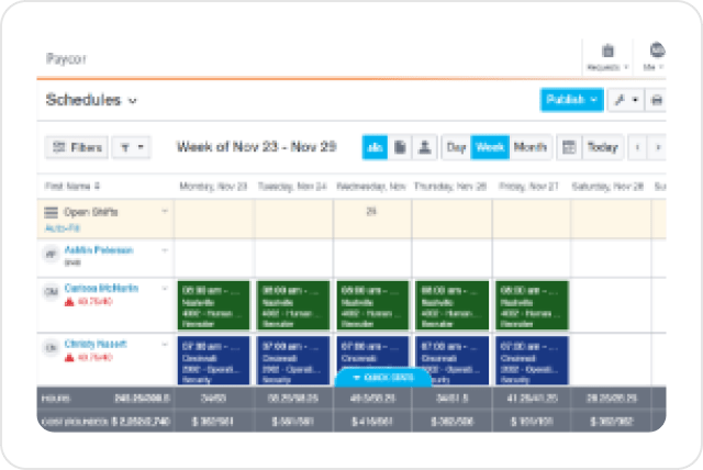 workforce management preview screen