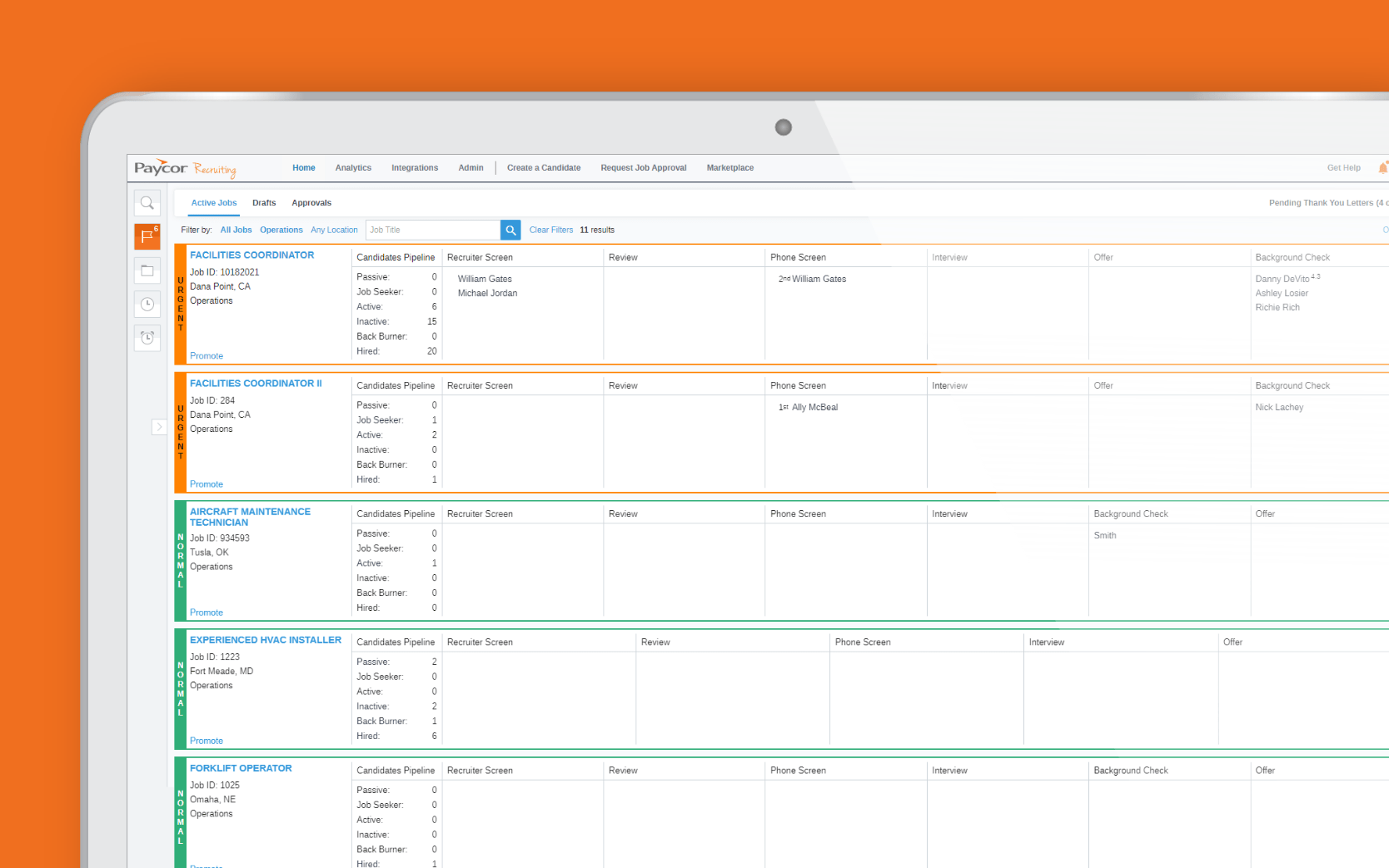 screenshot of paycor's jazz hr platform