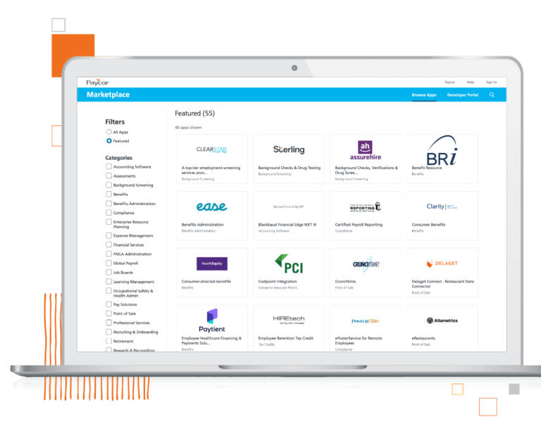 paycor integrations marketplace screenshot