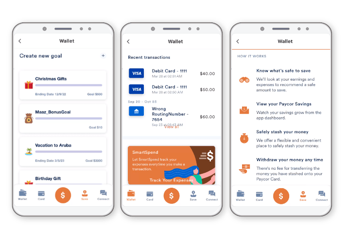 Paycor financial wellness mobile screenshot