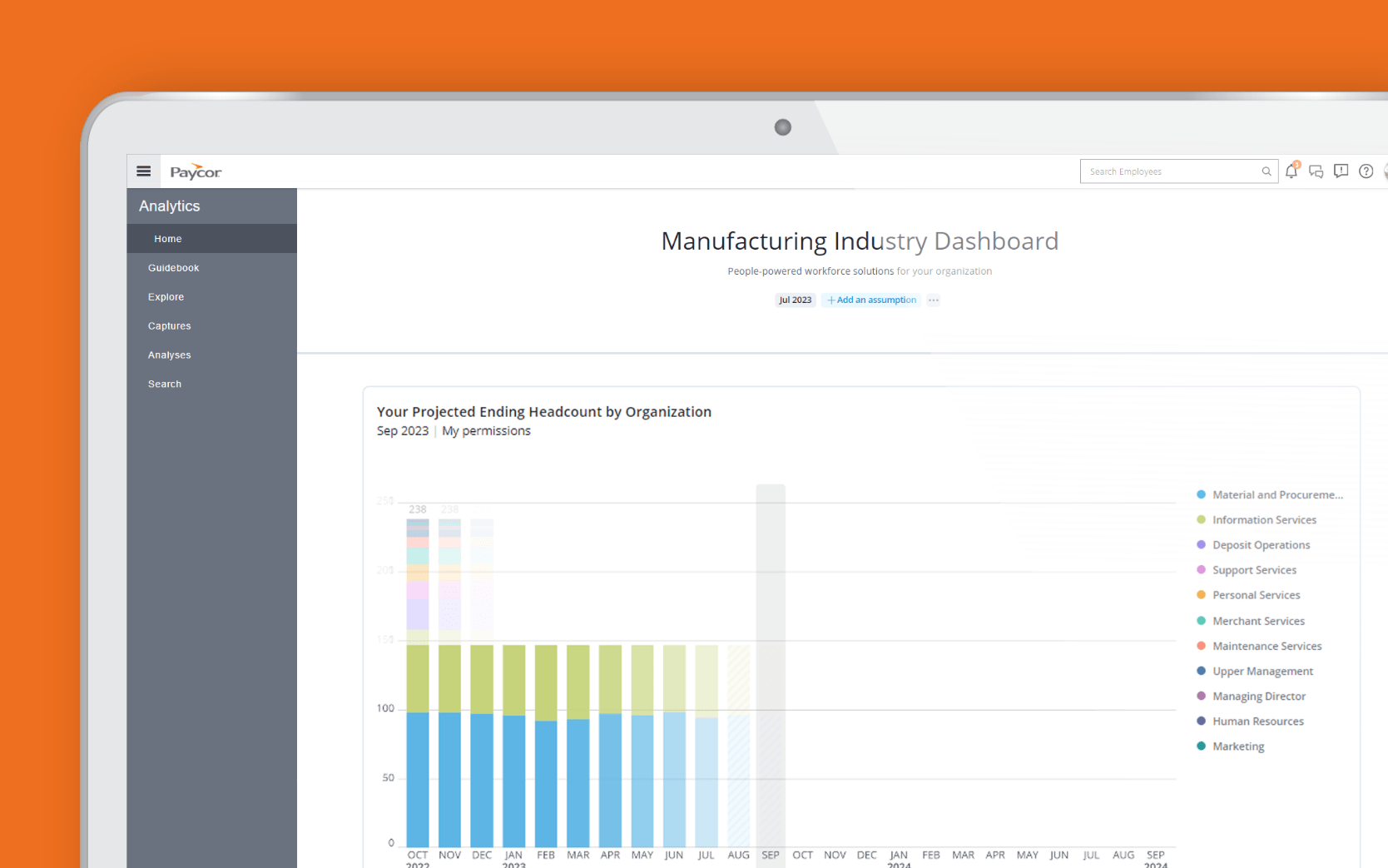 Paycor Analytics Product for manufacturing industry example