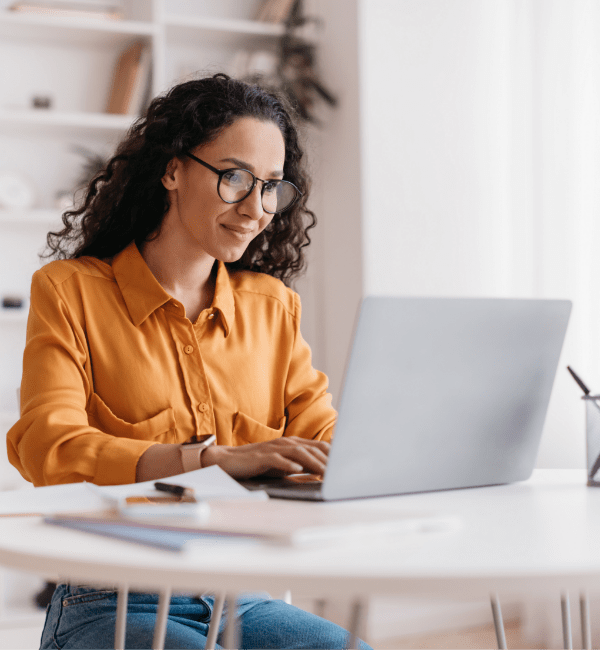 woman working on laptop