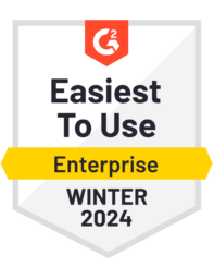 G2 Badge Enterprise Easiest to Use Winter 2024