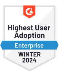 G2 Badge Enterprise Highest User Adoption Winter 2024
