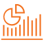 orange icon of charts