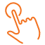 orange icon of finger clicking