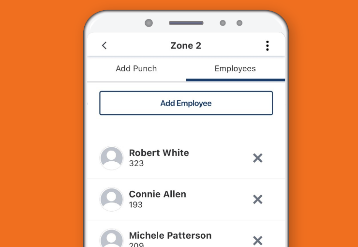 Paycor Time product mobile screenshot of the group punch feature