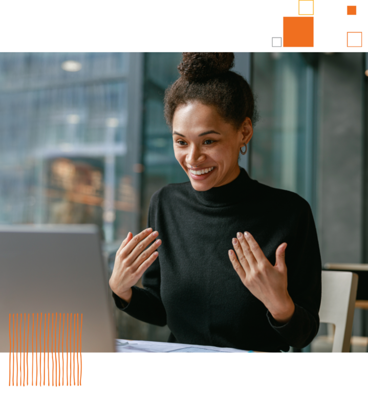 smiling woman in office