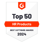 G2 top 50 HR products best software awards 2024 badge
