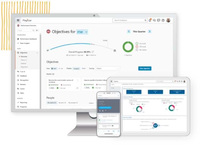 Paycor's talent management products on various devices