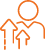 orange icon person with up arrows