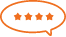 orange icon stars in talk bubble
