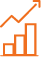 orange icon bar chart up arrow