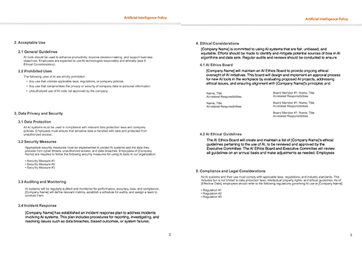 pages of the Paycor AI Policy Template