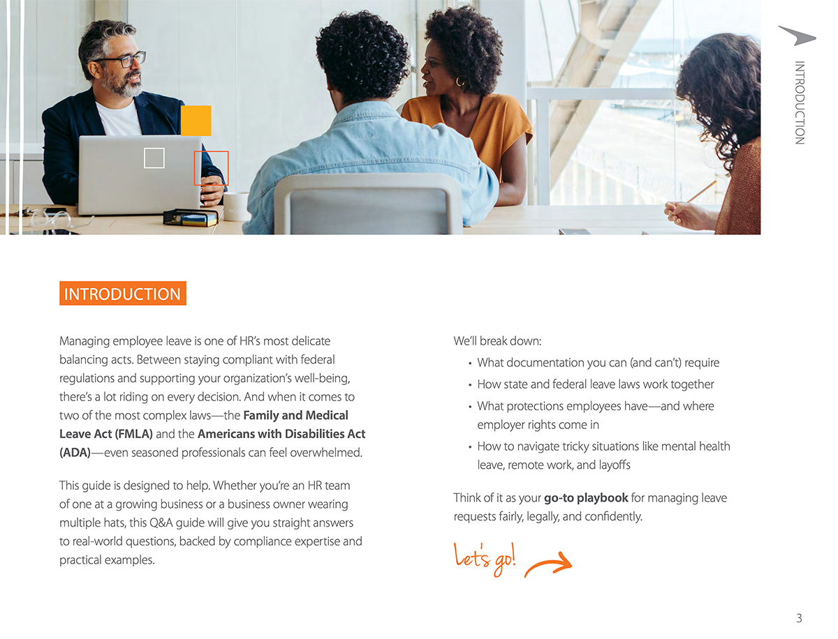 page 3 of the leave law guide from Paycor