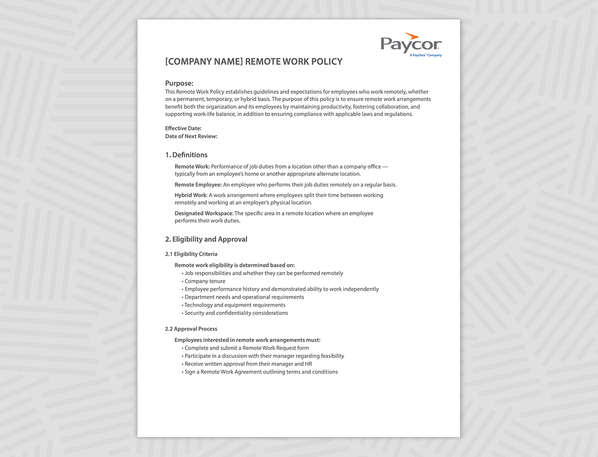 remote work policy template guidelines