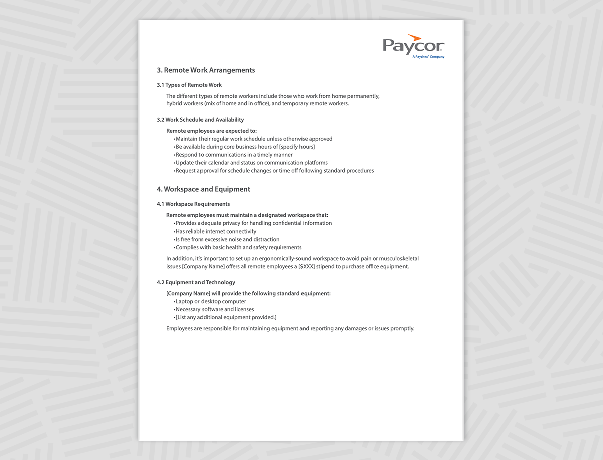 additional remote work policy template guidelines