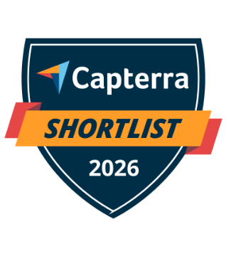 Capterra Shortlist 2026 badge for HR software